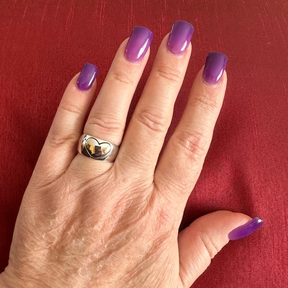 "Follow Your Heart" Sterling Silver Band Ring - Picture 2 of 5